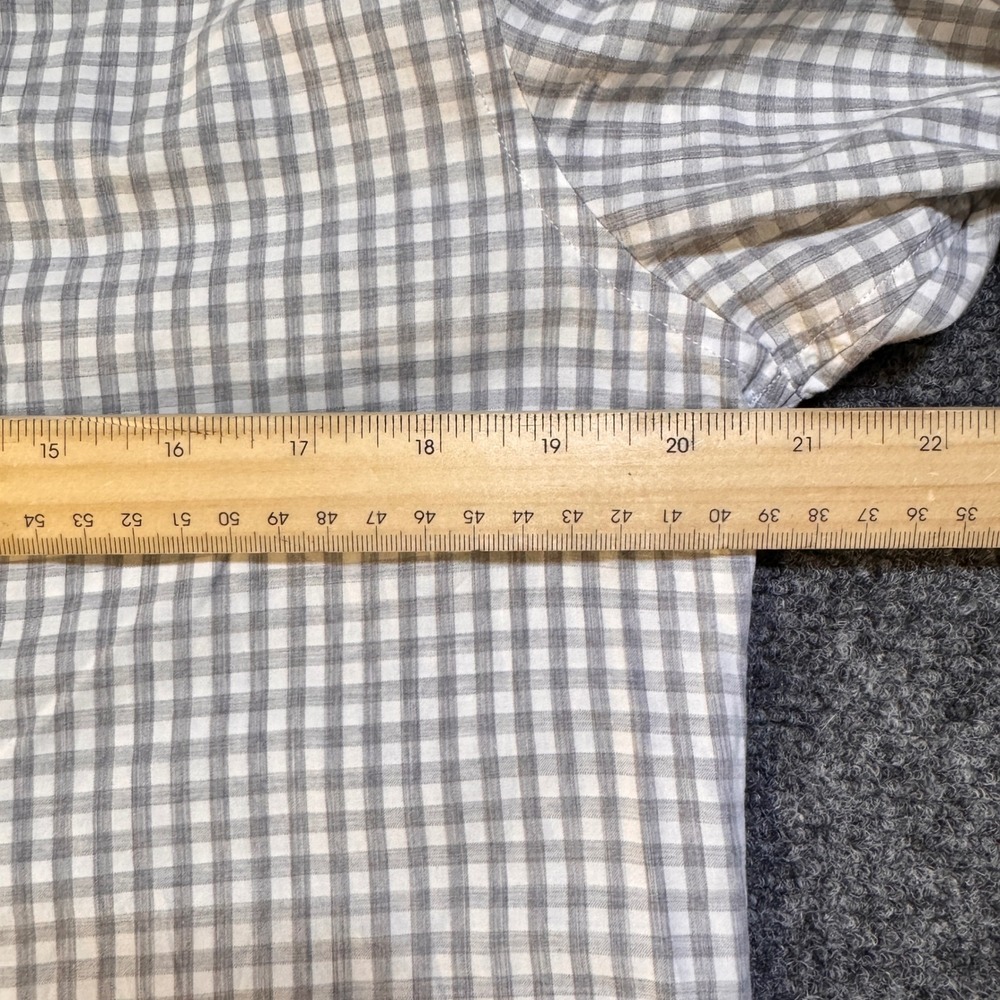 Banana Republic Dress Shirt Mens M Grey Gingham Leggiuno Italian Fabric Tailored - Picture 6 of 10